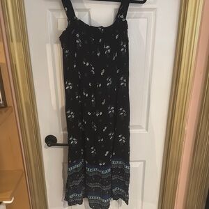 Old Navy Black Floral Midi Dress